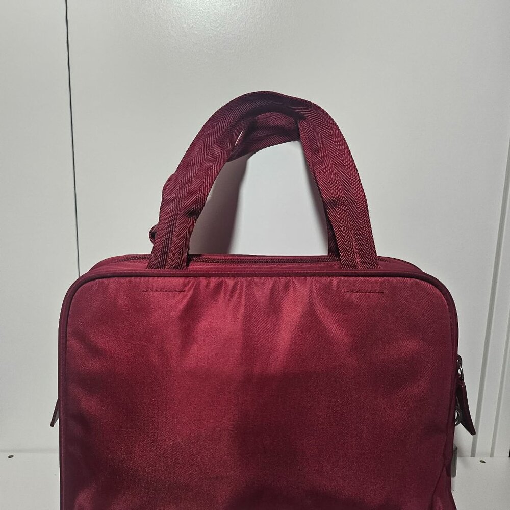 🔥PRADA designer nylon dark red handbag. - Picture 2 of 7